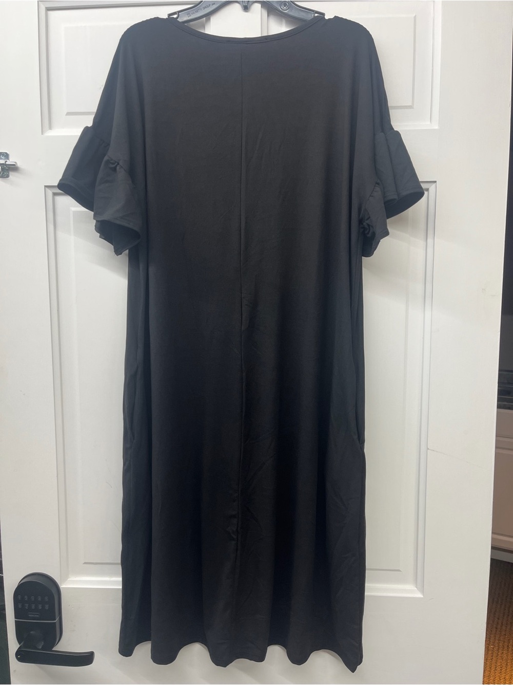 Black Ruffle Sleeve Dress - - Picture 2 of 5